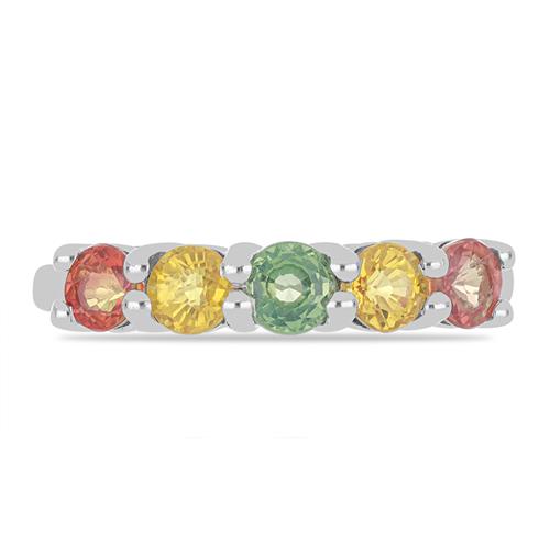 BUY 925 STERLING SILVER NATURAL MULTI SAPPHIRE GEMSTONE RING 